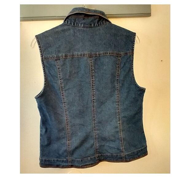 Vtg 90s Hearts of Palm Women’s Denim Vest Sz 8 Embroidered Floral Indie Western - Picture 3 of 9
